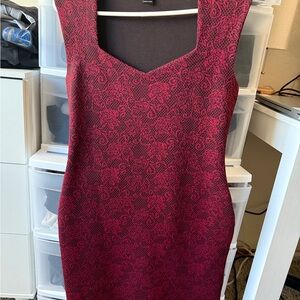 Forever 21 Red Patterned Dress Medium